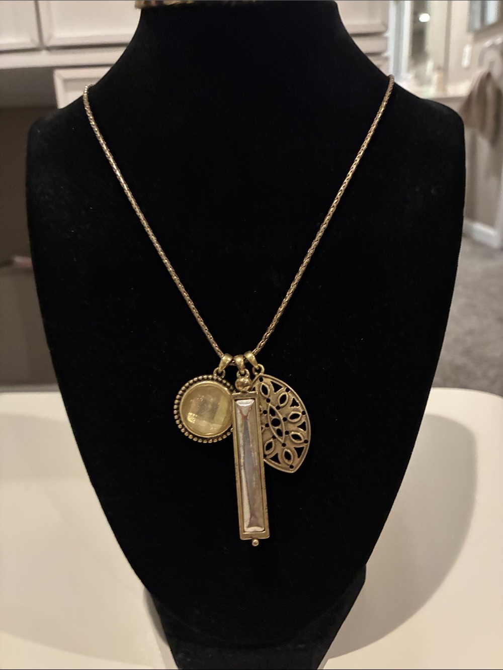 Lucky Brand Gold-Tone Multi Charm Necklace